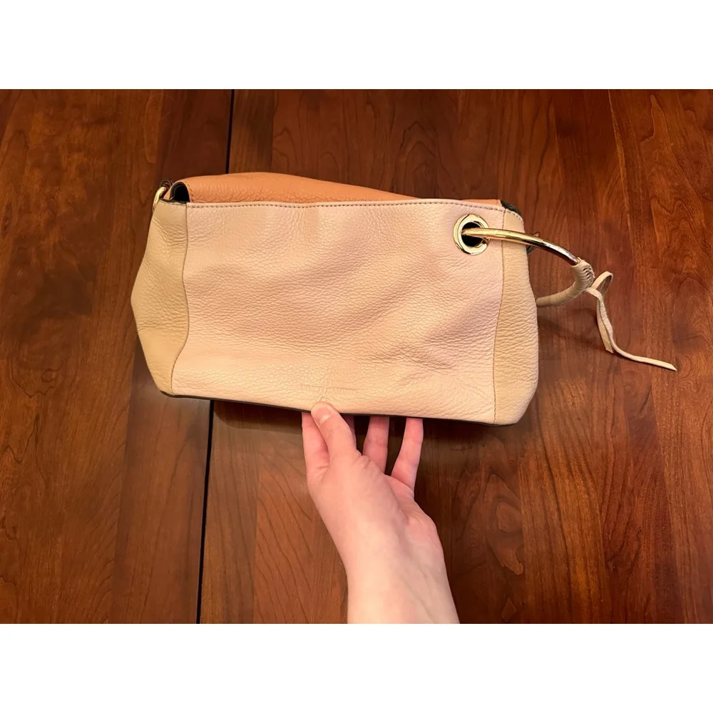Vince Camuto Leather pink, tan and peach toned purse with removable strap